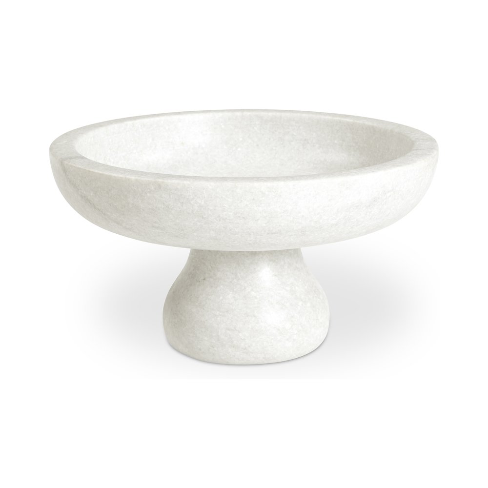 Palermo Pedestal Bowl White Marble. Picture 1