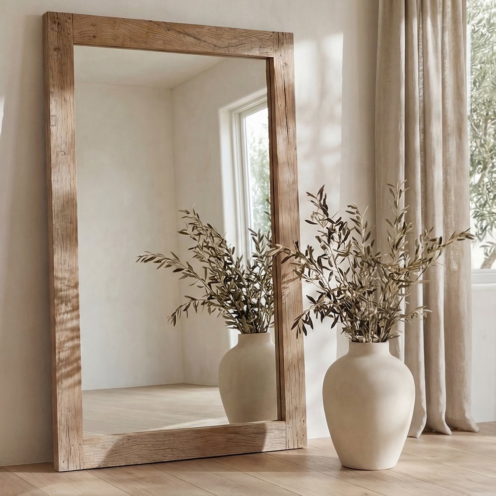 Orchard Reclaimed Wood Floor Mirror. Picture 1
