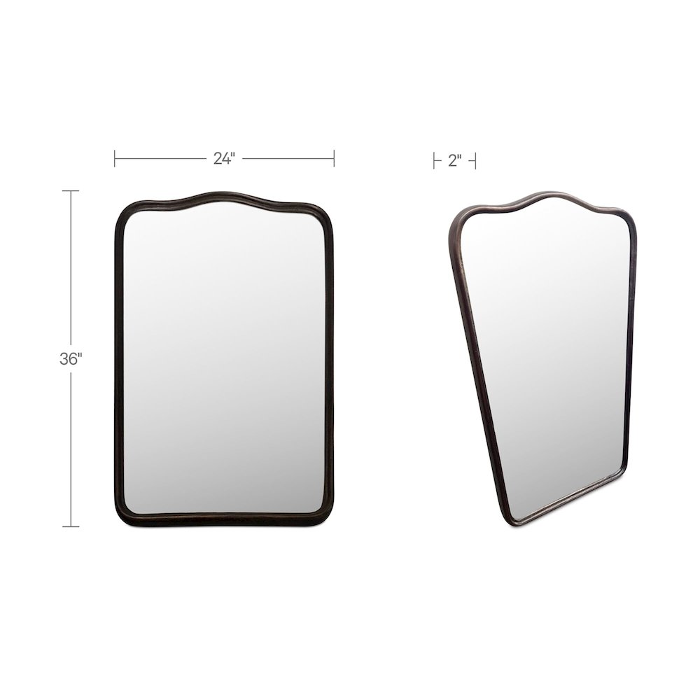 Keyes Mirror Blackened Bronze Cast Aluminum. Picture 4