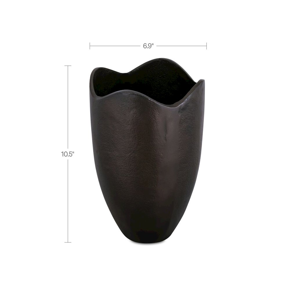 Athena Cast Aluminum Vase Blackened Bronze. Picture 3
