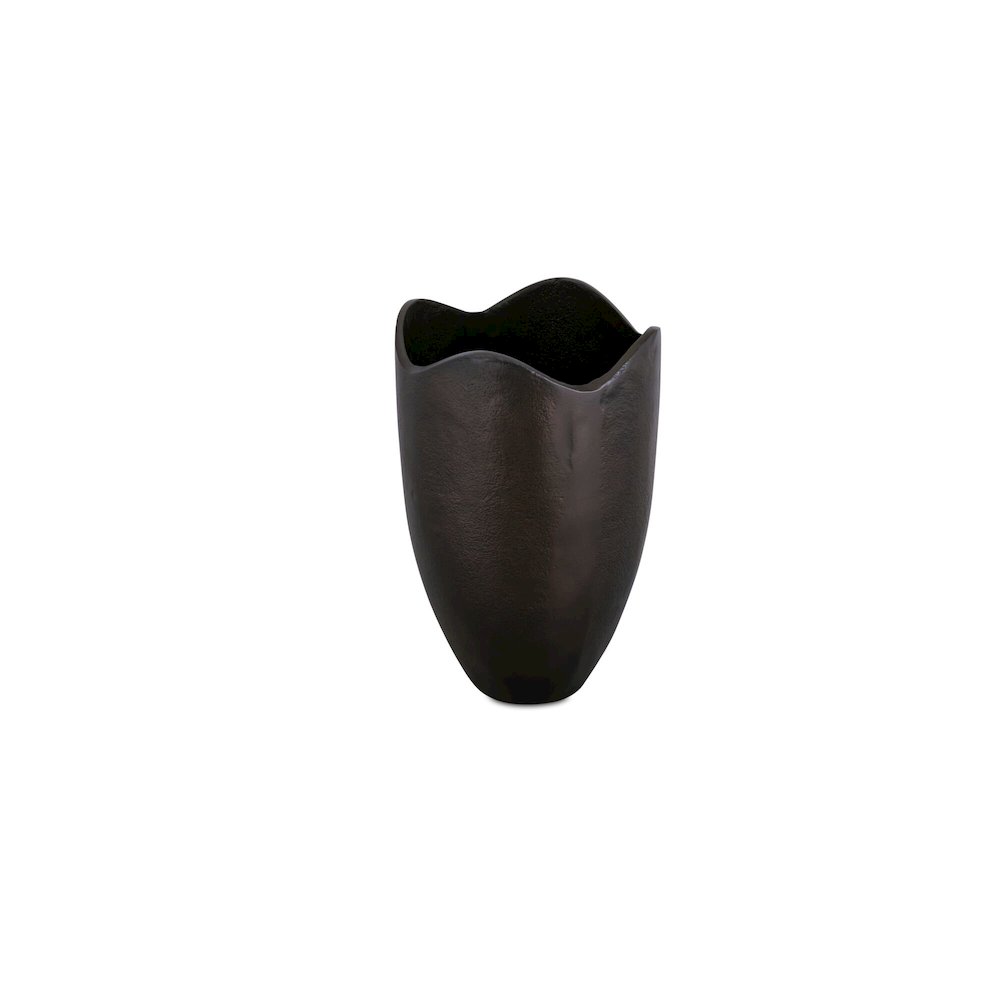 Athena Cast Aluminum Vase Blackened Bronze. Picture 1