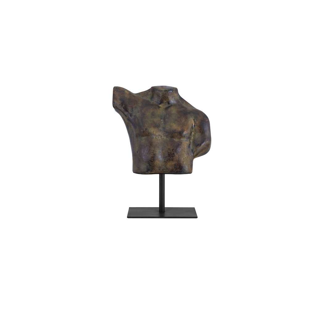 Victor Cast Aluminum Sculpture Dark Green Patina. Picture 1