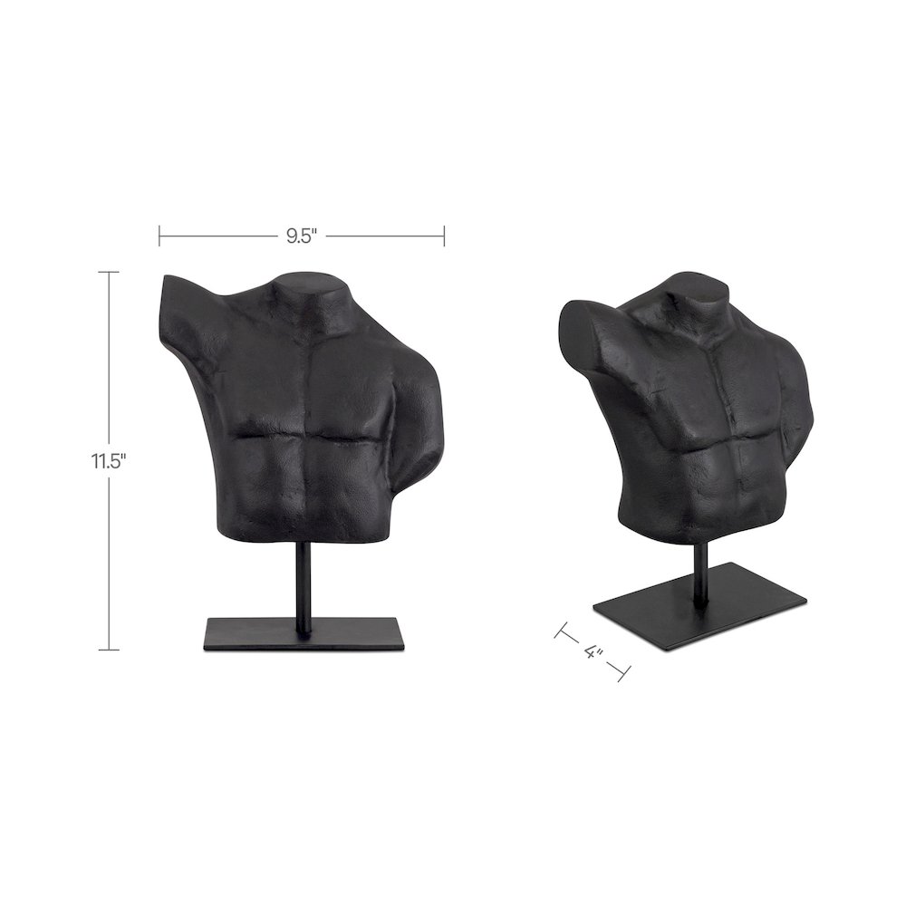 Victor Cast Alumiinum Sculpture Aged Black. Picture 3