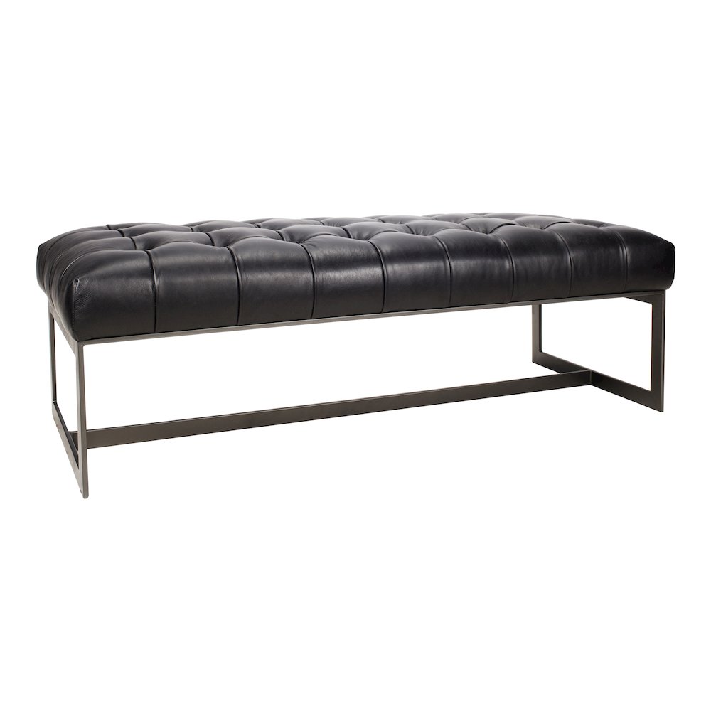 Wyatt Leather Bench Black. Picture 2