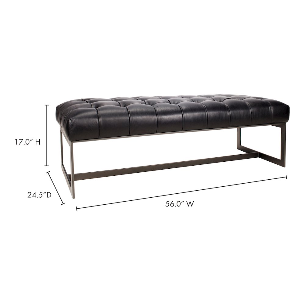 Wyatt Leather Bench Black. Picture 7
