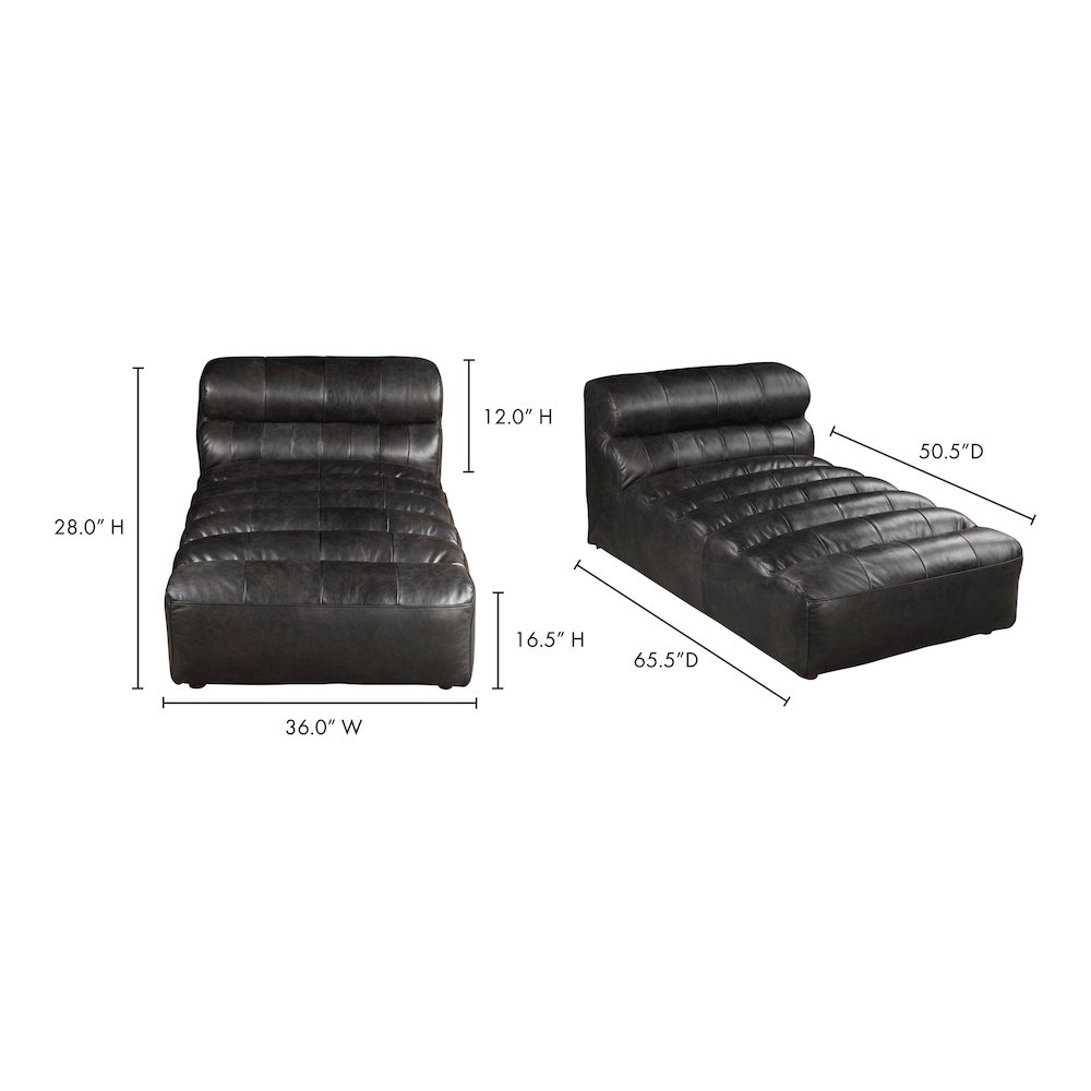 Ramsay Leather Chaise. Picture 9