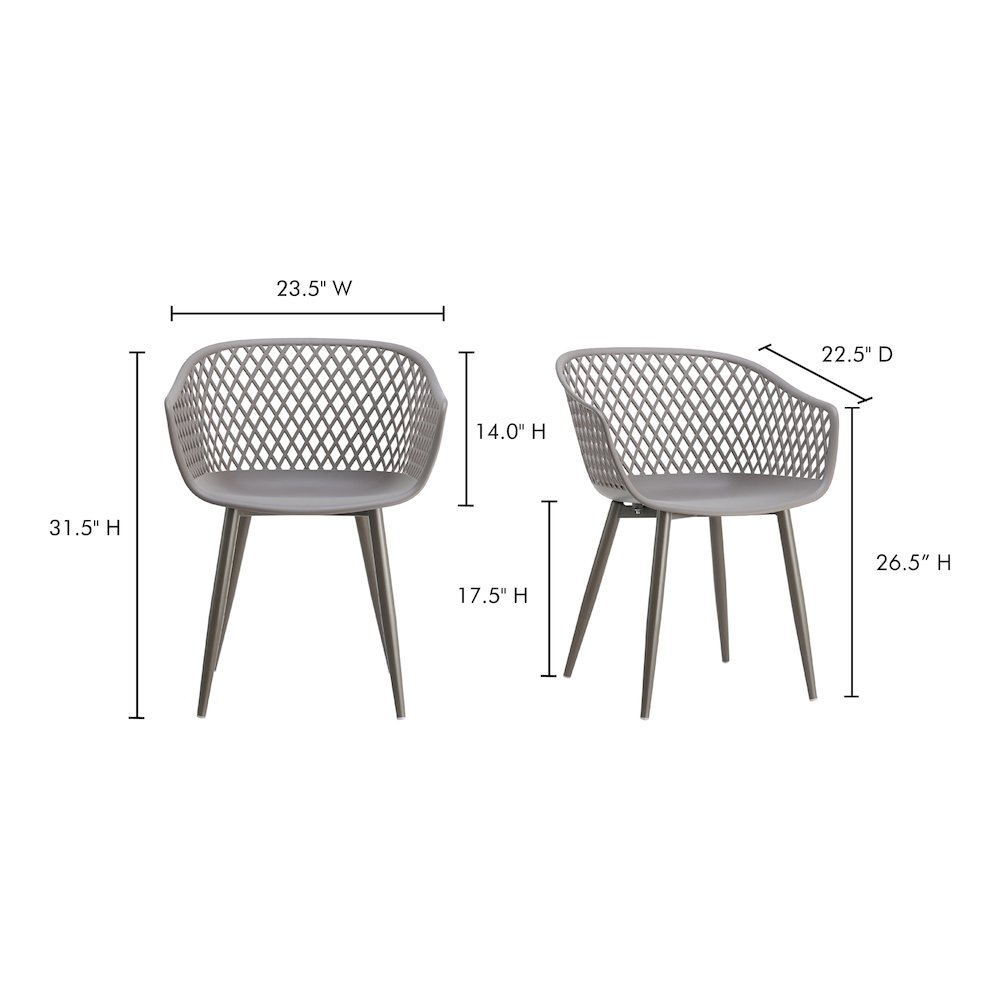 Piazza Outdoor Chair Grey - Set Of Two. Picture 11