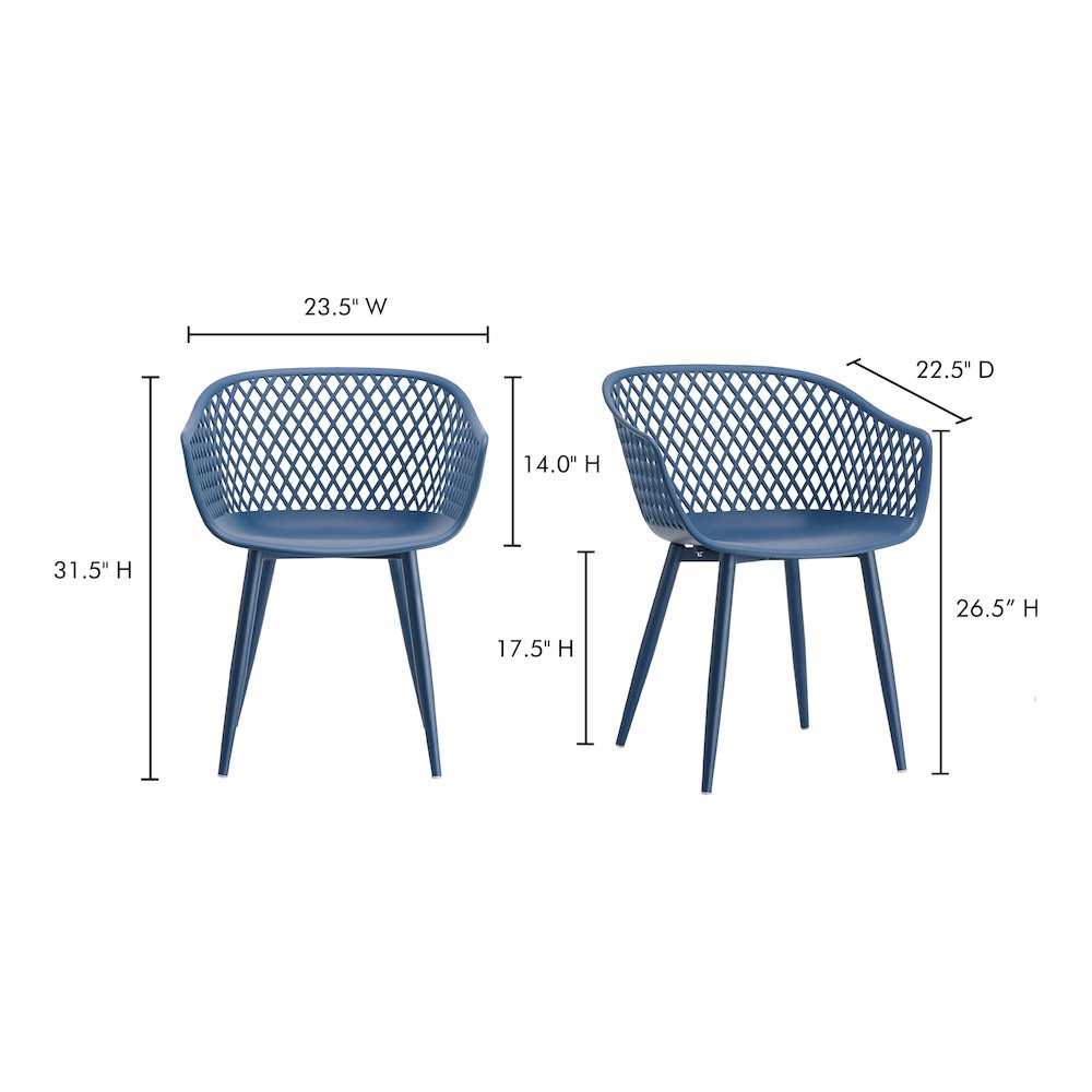 Piazza Outdoor Chair Blue - Set Of Two. Picture 11
