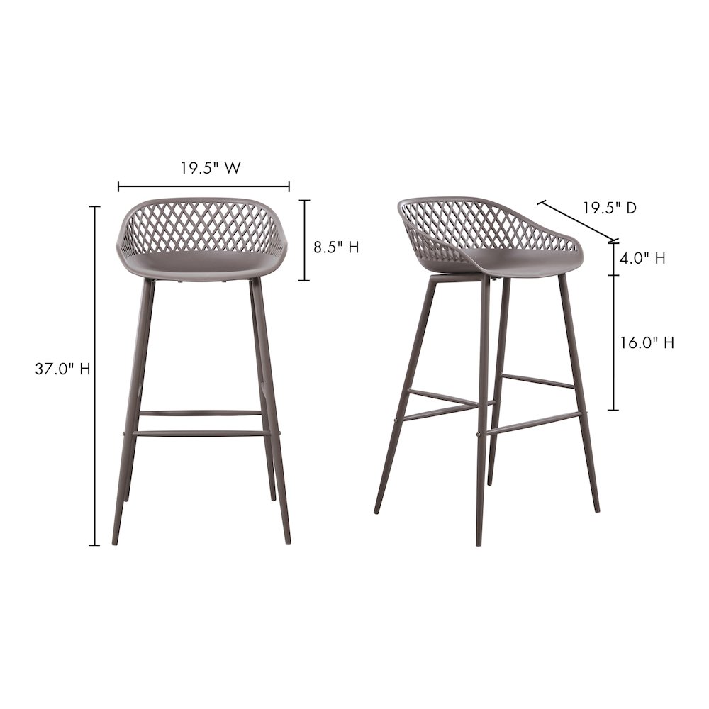 Piazza Outdoor Barstool Grey - Set Of Two. Picture 12
