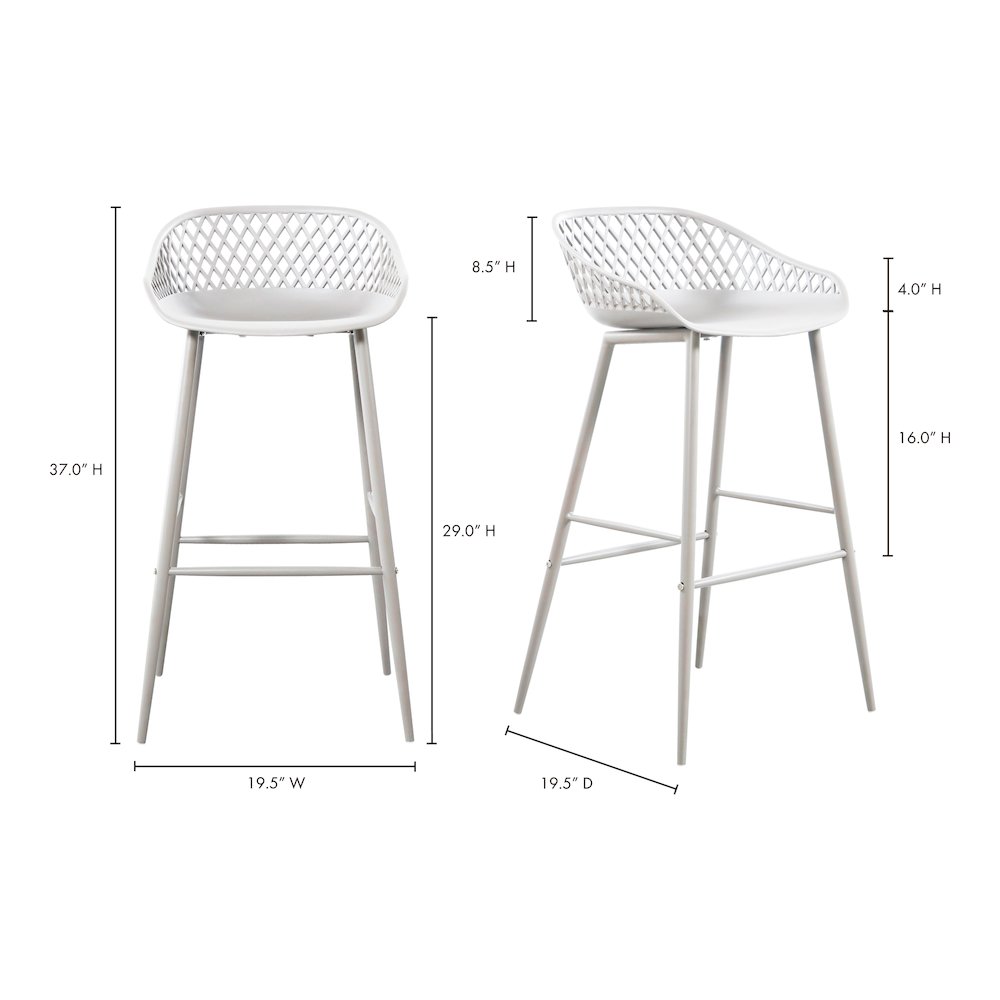 Piazza Outdoor Barstool White - Set Of Two. Picture 12