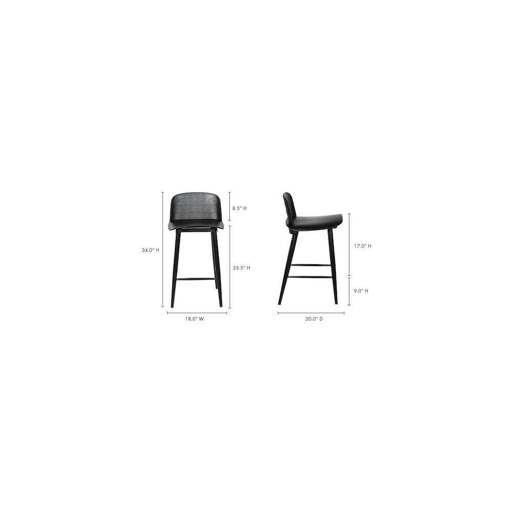 Looey Counter Stool Black - Set Of Two. Picture 12
