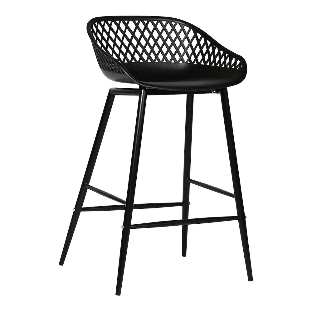 Piazza Outdoor Counter Stool Black - Set Of Two. Picture 4