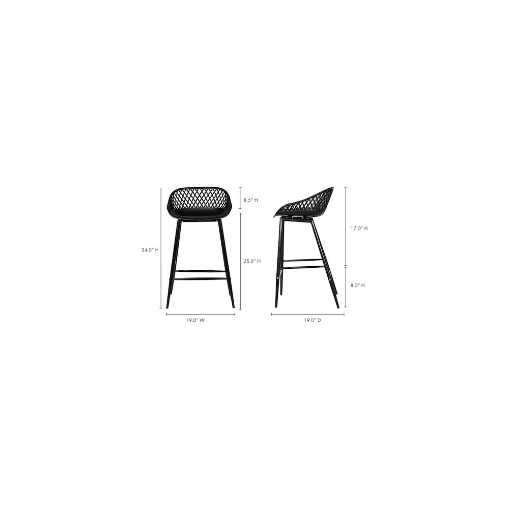 Piazza Outdoor Counter Stool Black - Set Of Two. Picture 10