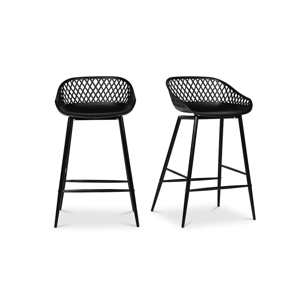 Piazza Outdoor Counter Stool Black - Set Of Two. Picture 1