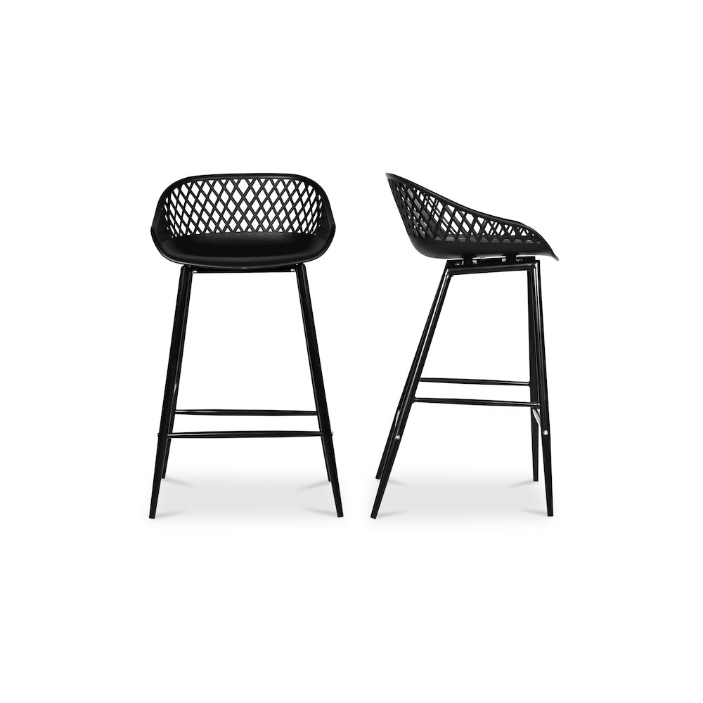 Piazza Outdoor Counter Stool Black - Set Of Two. Picture 2