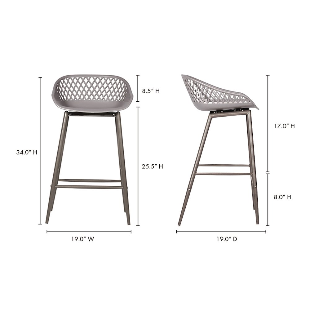 Piazza Outdoor Counter Stool Grey - Set Of Two. Picture 10