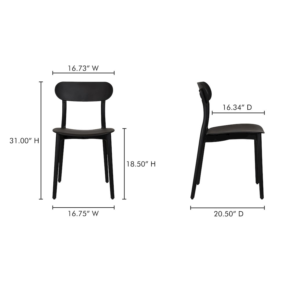 Kent Outdoor Dining Chair Black - Set Of Two. Picture 9