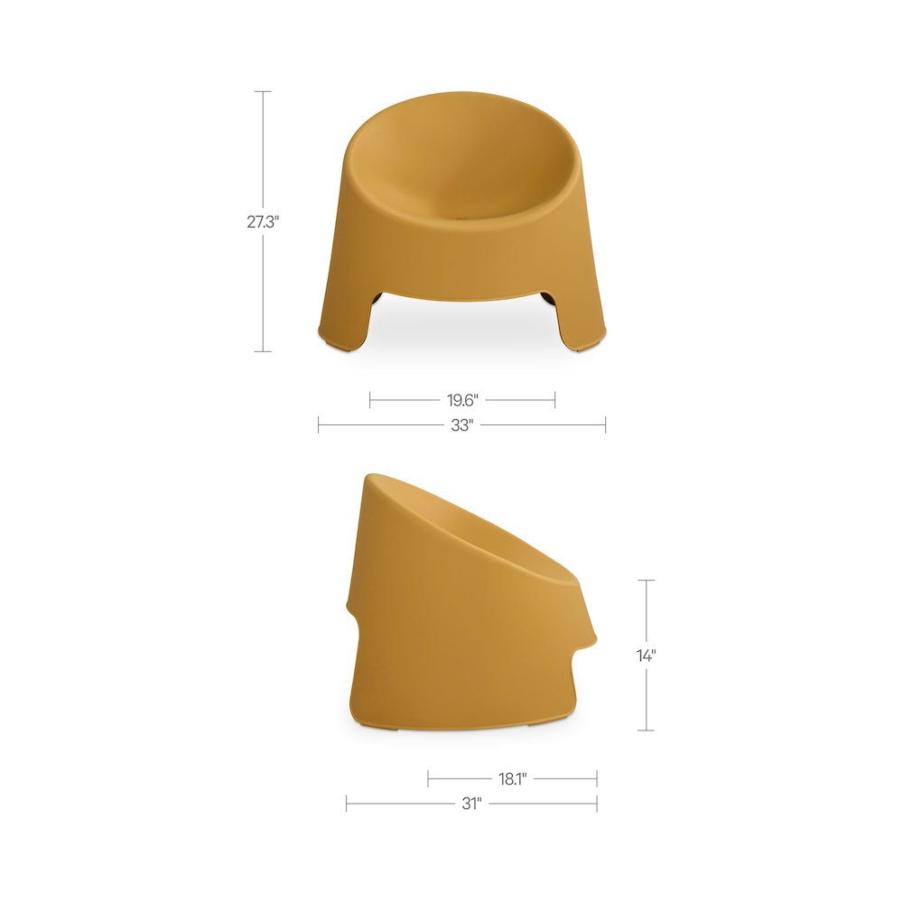 Nolla Outdoor Accent Chair Set of Two Yellow. Picture 3