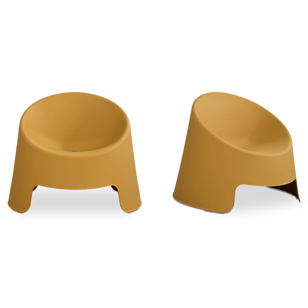 Nolla Outdoor Accent Chair Set of Two Yellow. Picture 1