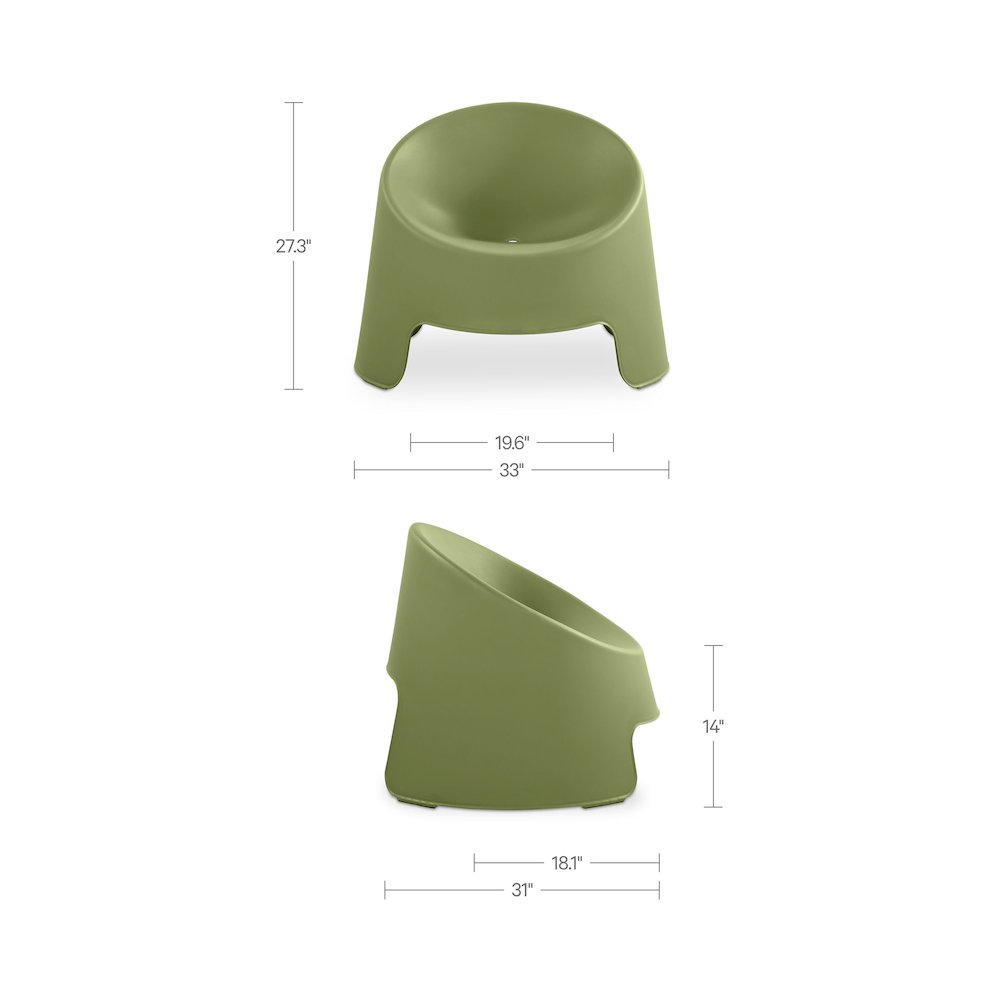 Nolla Outdoor Accent Chair Set of Two Green. Picture 3