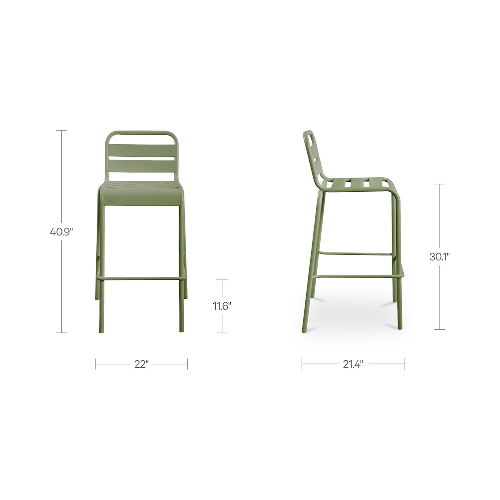 Kade Outdoor Bar Stool Green Set of Two. Picture 3