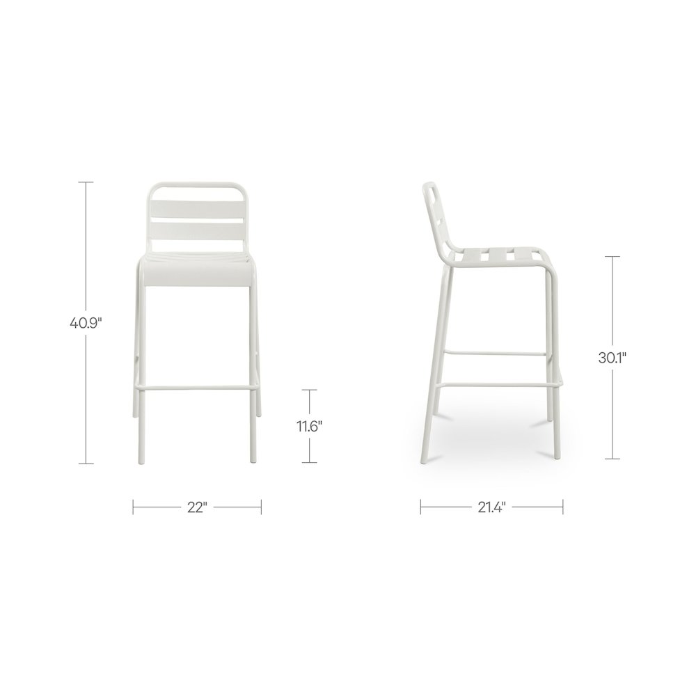 Kade Outdoor Bar Stool White Set of Two. Picture 3