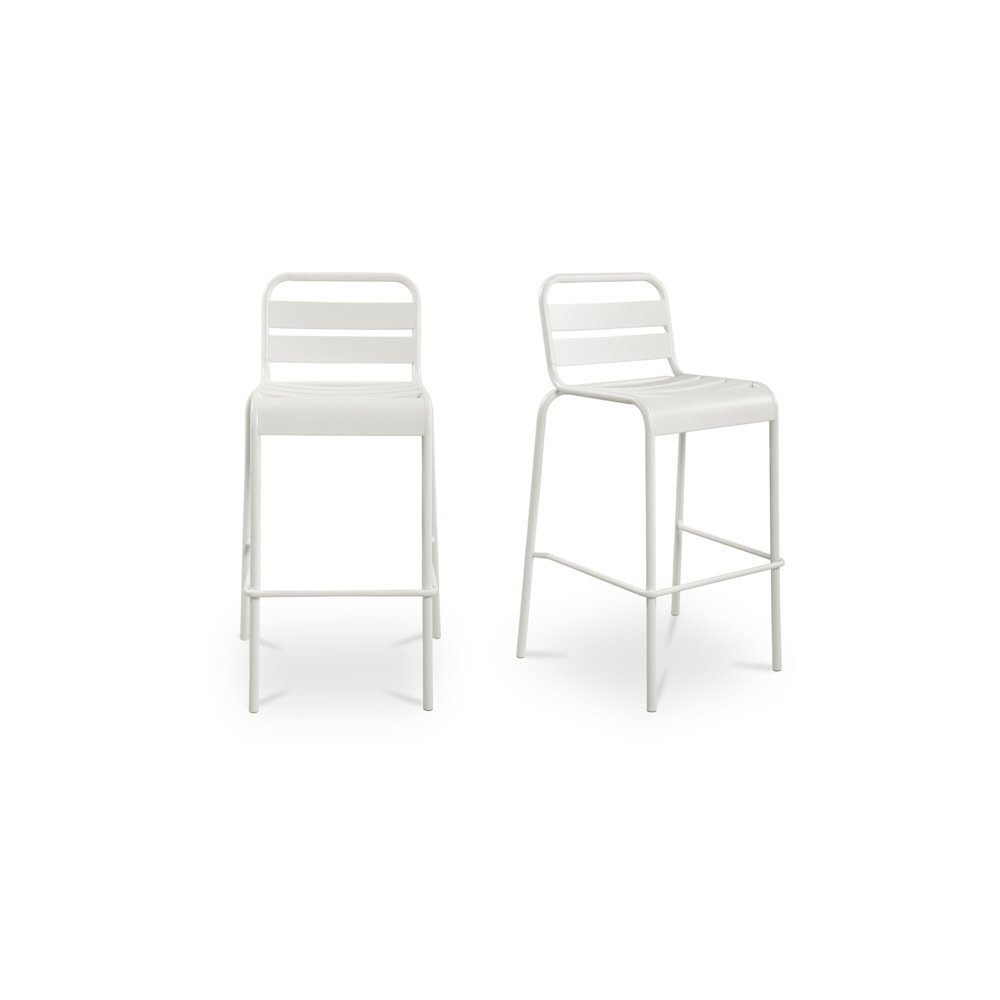 Kade Outdoor Bar Stool White Set of Two. Picture 1