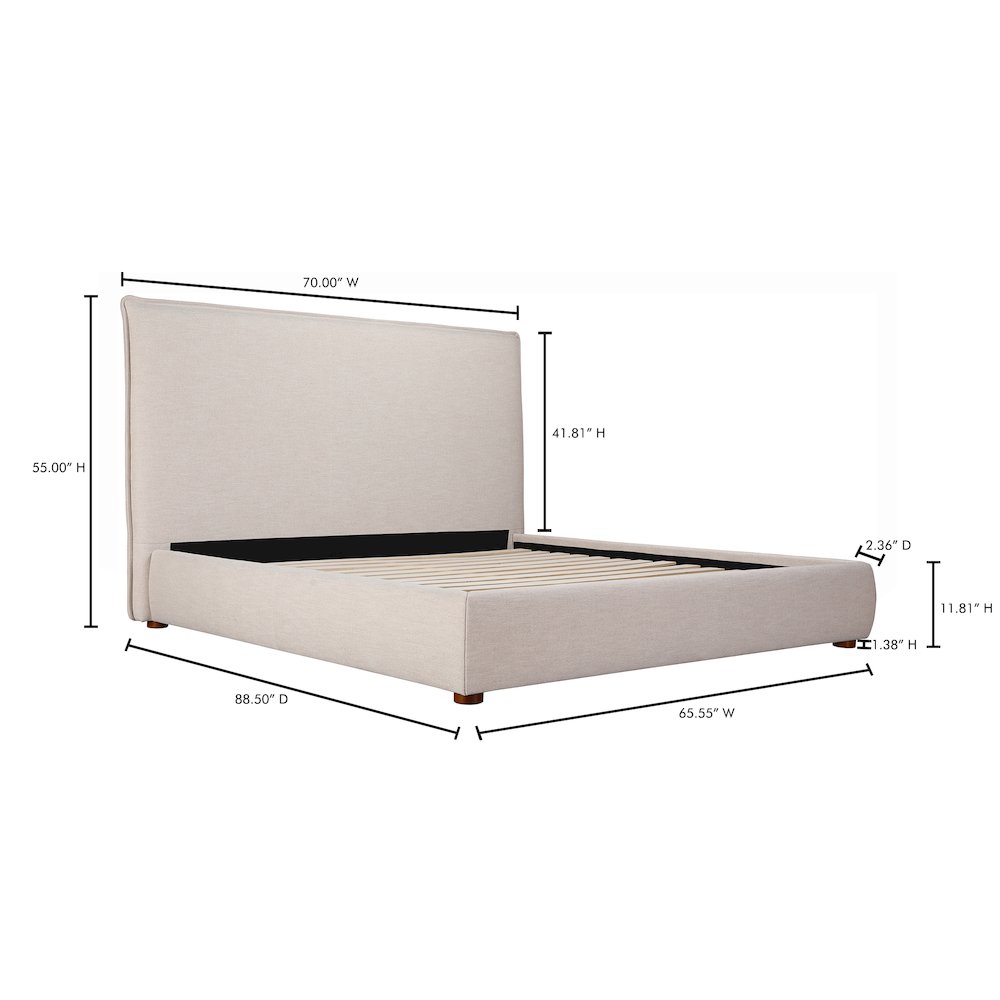 Luzon Queen Bed Tall Headboard Wheat. Picture 14