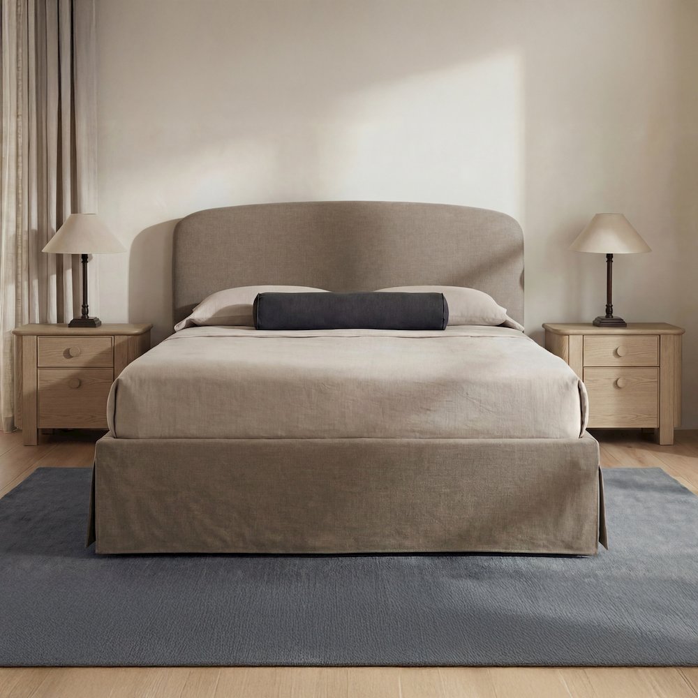 Joan Queen Storage Bed Taupe. Picture 1
