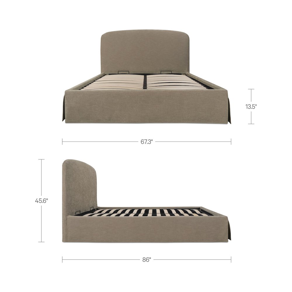 Joan Queen Storage Bed Taupe. Picture 3
