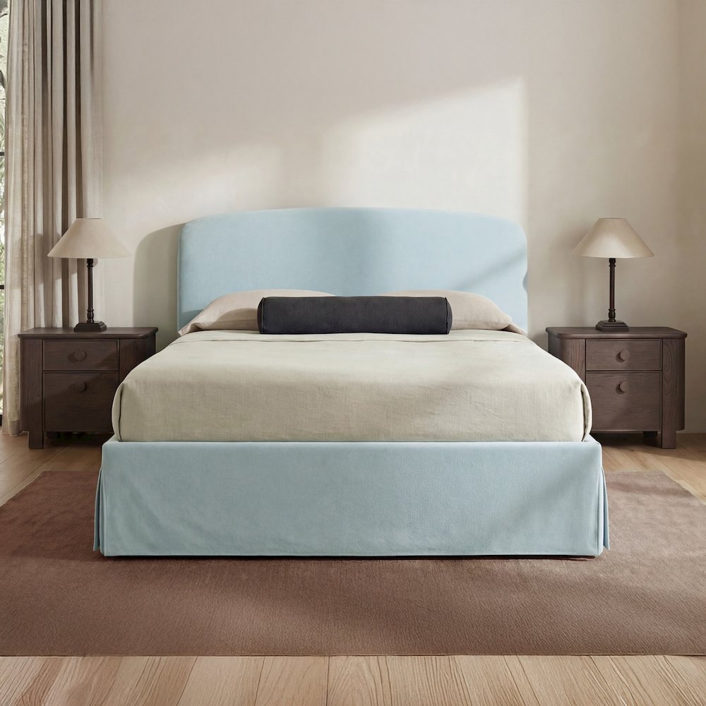 Joan Queen Storage Bed Light Blue. Picture 1