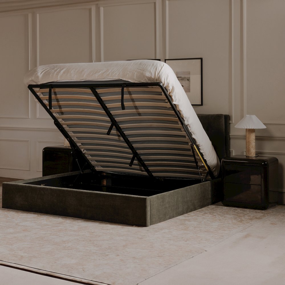 Sebastion King Storage Bed Green. Picture 10