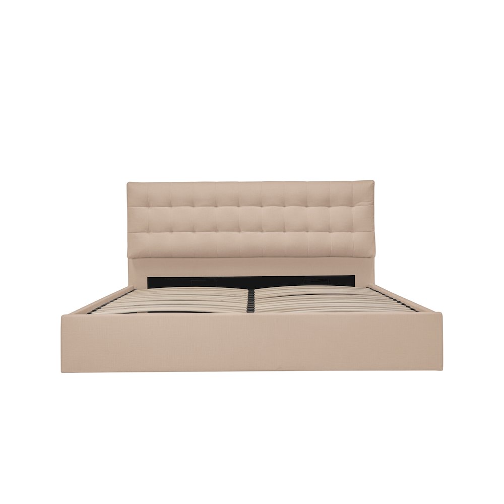 Sebastion Queen Storage Bed Cream. Picture 1