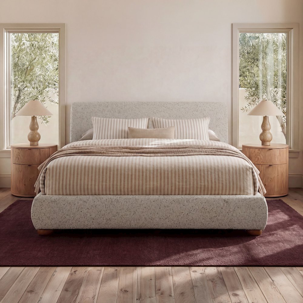 Beau King Storage Bed Speckled Light Grey. Picture 2