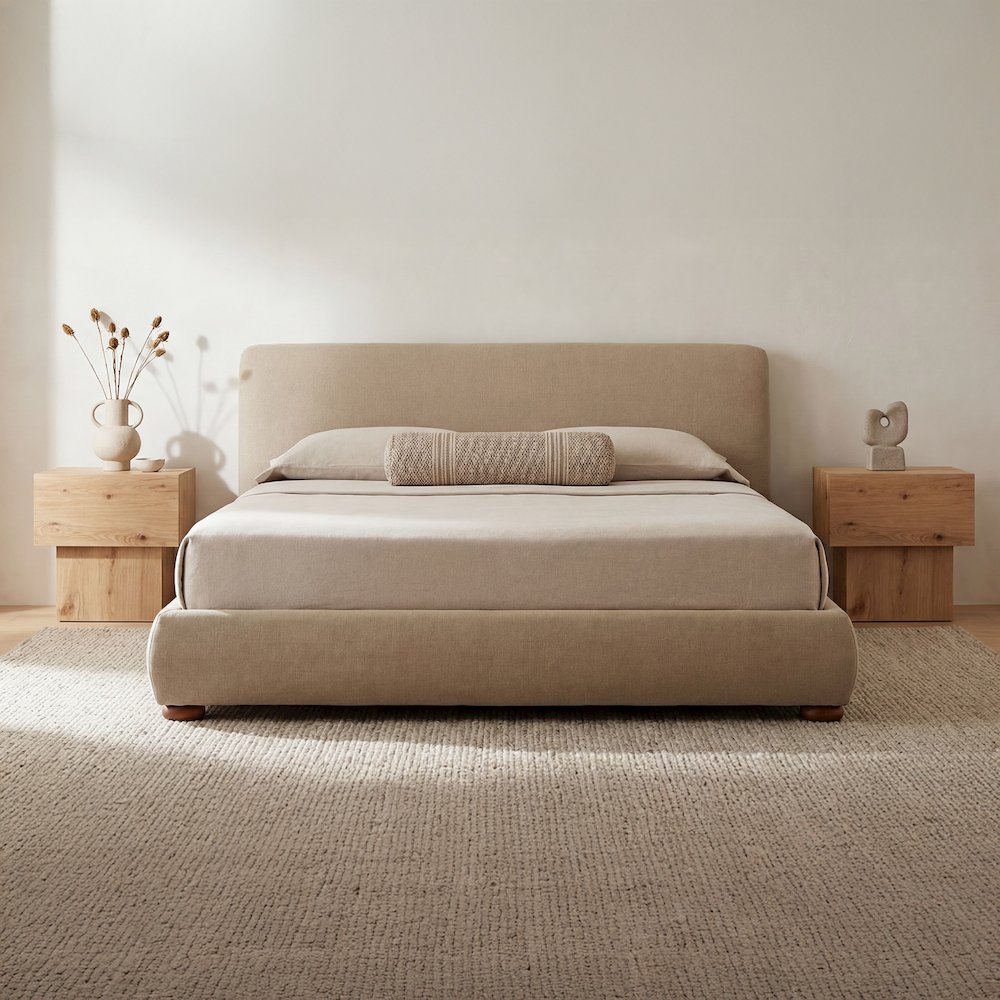 Beau King Storage Bed Warm Beige. Picture 8