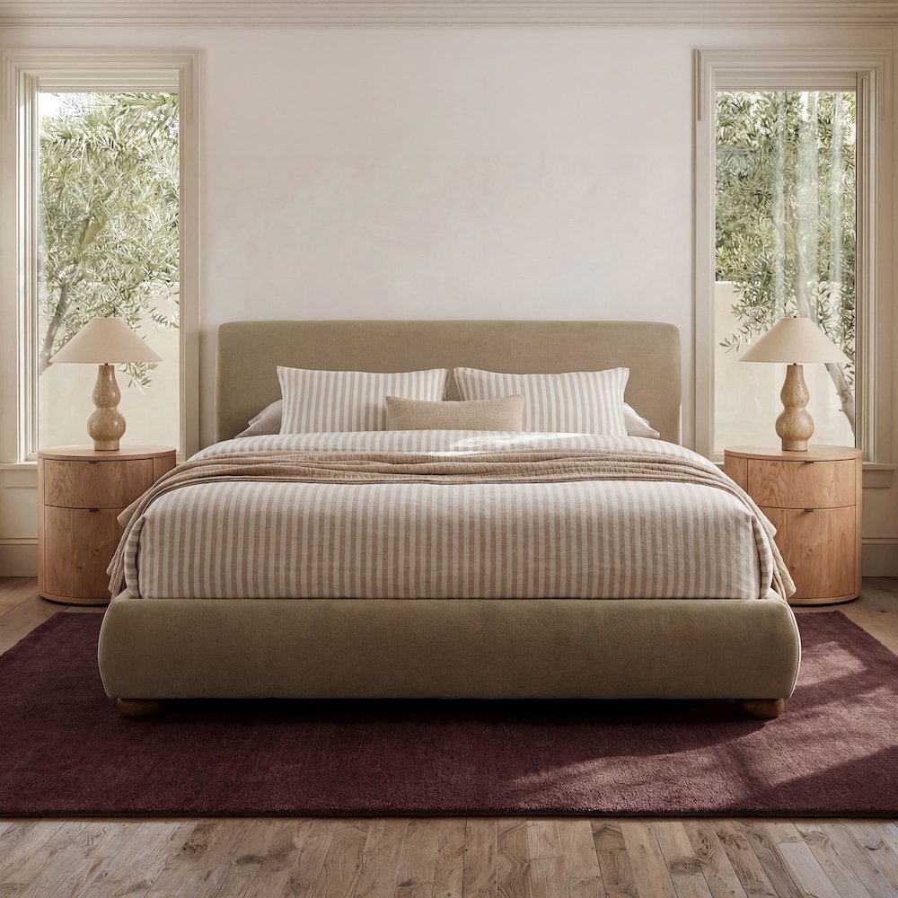 Beau King Storage Bed Warm Beige. Picture 2