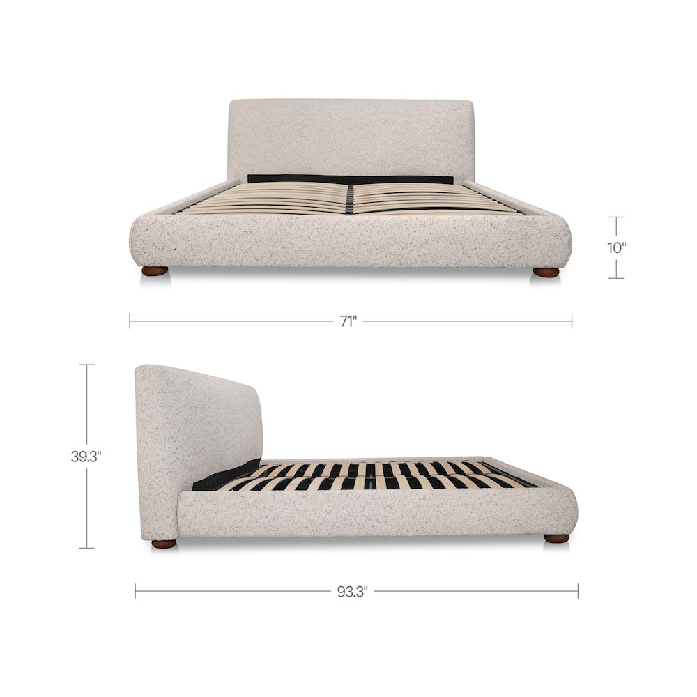 Beau Queen Storage Bed Speckled Light Grey. Picture 9