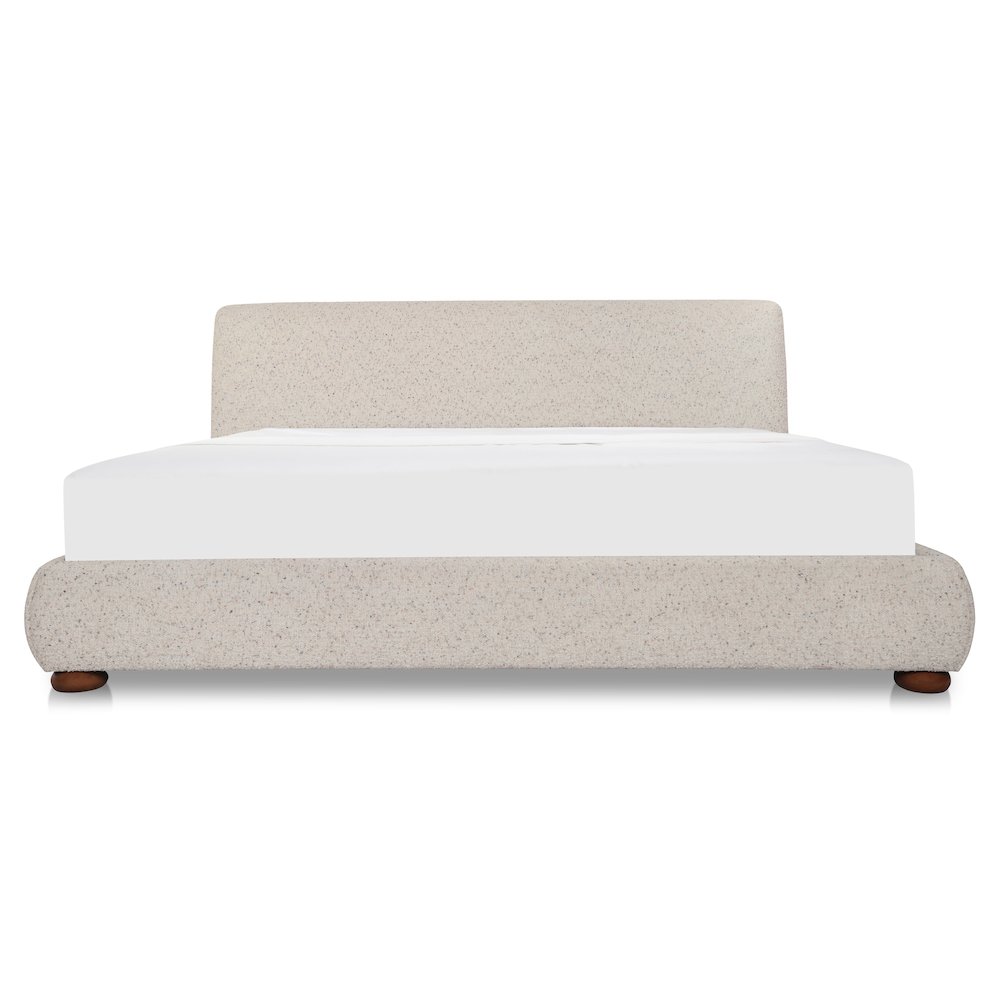 Beau Queen Storage Bed Speckled Light Grey. Picture 1