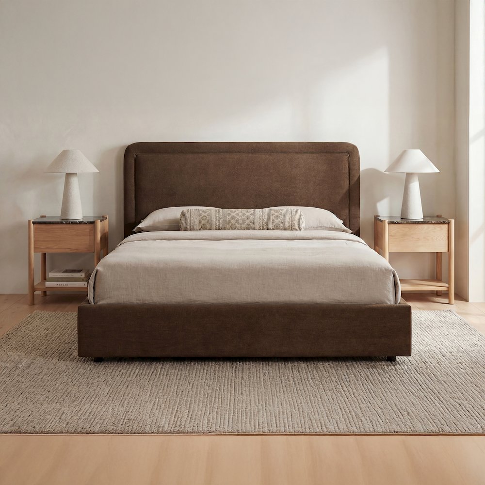 Simon Queen Storage Bed Brown. Picture 7