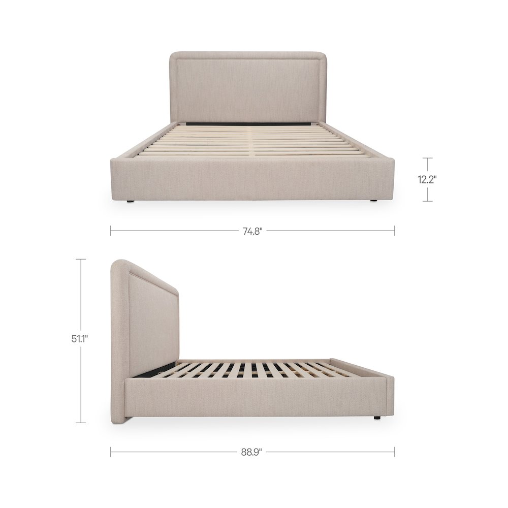 Simon Queen Storage Bed Flecked Beige. Picture 8
