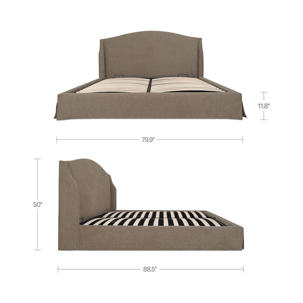 Weston King Storage Bed Brown. Picture 7