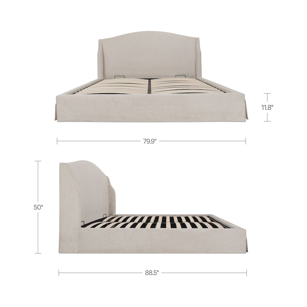 Weston King Storage Bed Cream. Picture 8