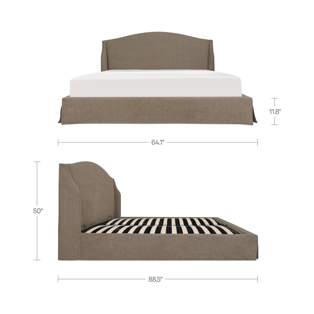 Weston Queen Storage Bed Brown. Picture 7