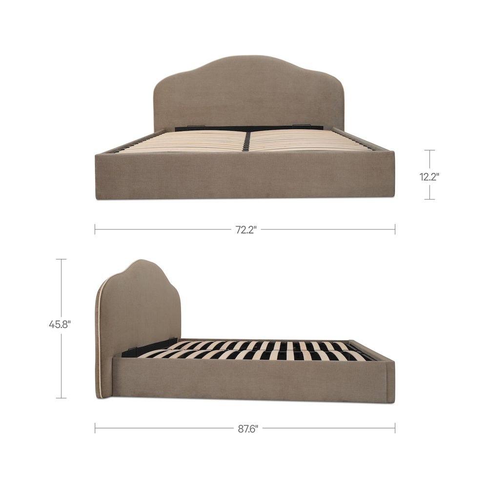 Maggie Queen Storage Bed Taupe. Picture 9