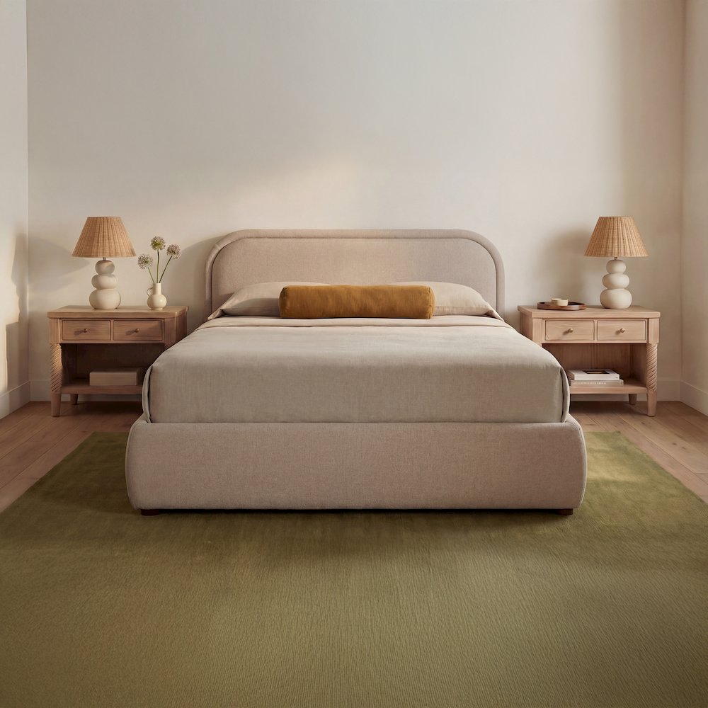 Colin Queen Storage Bed Light Brown. Picture 1