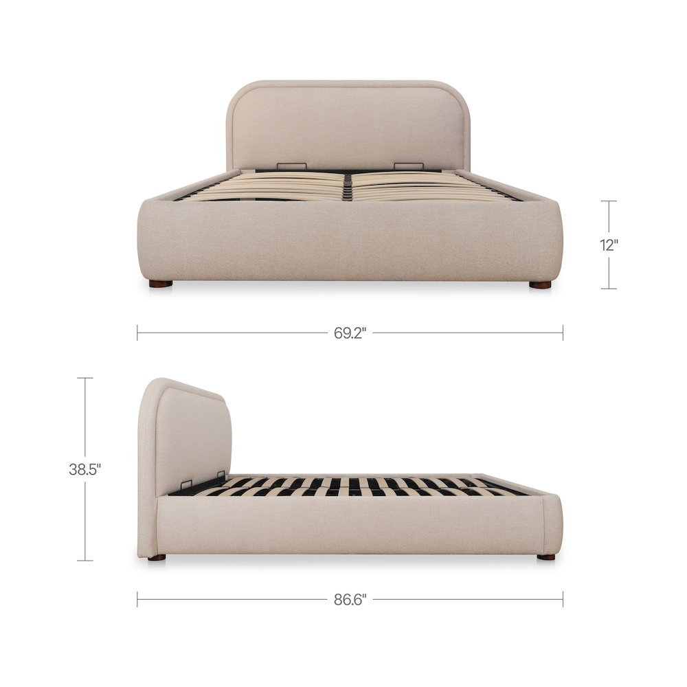 Colin Queen Storage Bed Light Brown. Picture 3