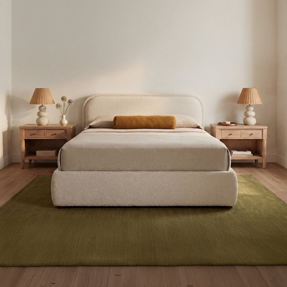 Colin King Storage Bed Oatmeal. Picture 1