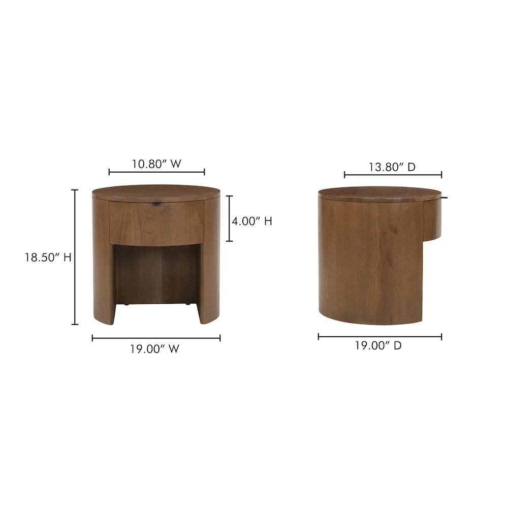 Theo 1 Drawer Nightstand Brown. Picture 11