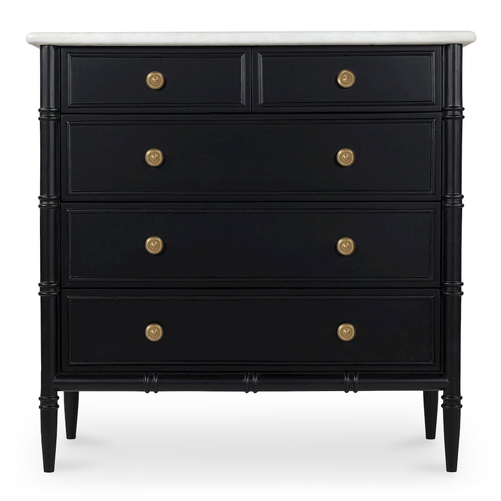 Eleanor 5 Drawer Chest Black. Picture 1