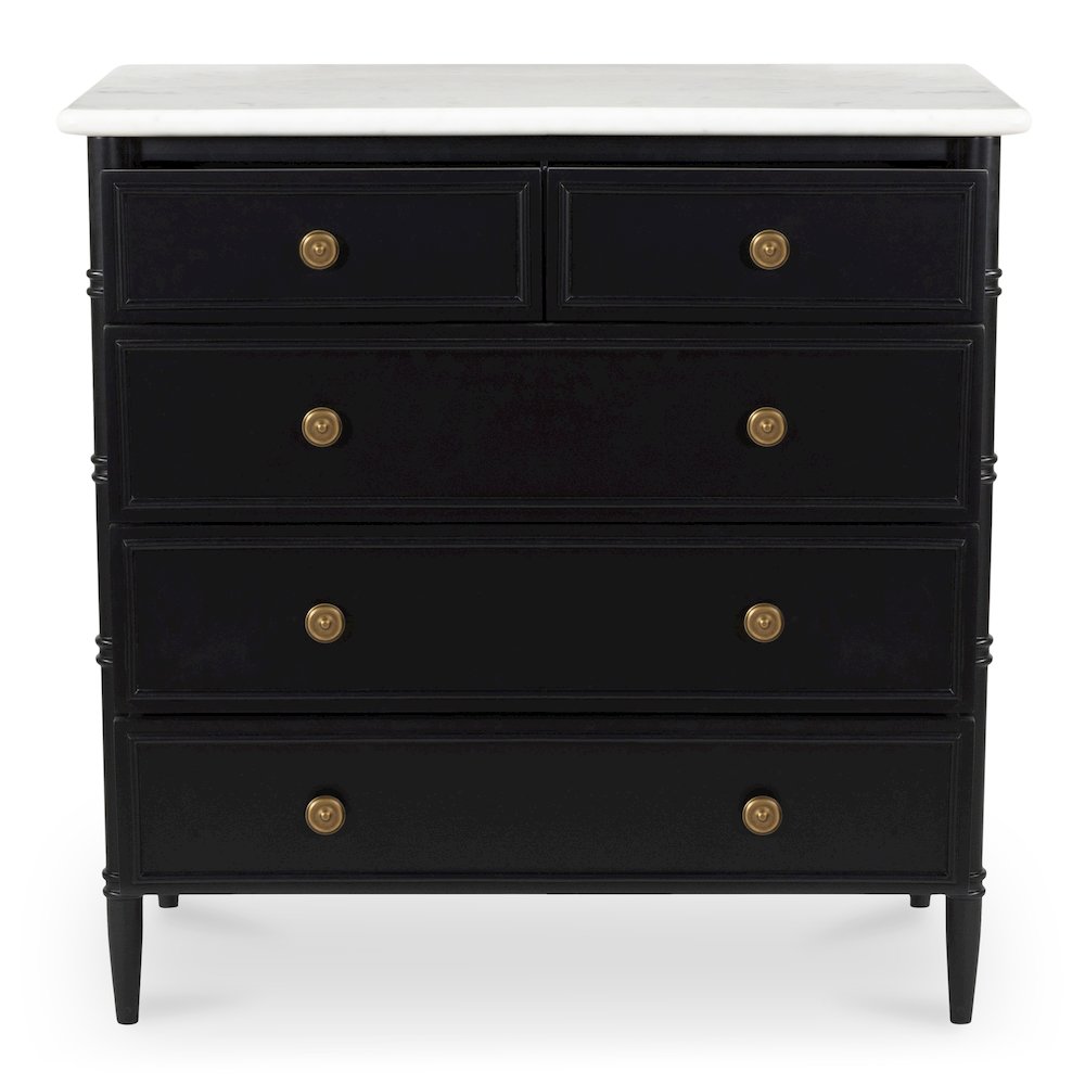 Eleanor 5 Drawer Chest Black. Picture 2